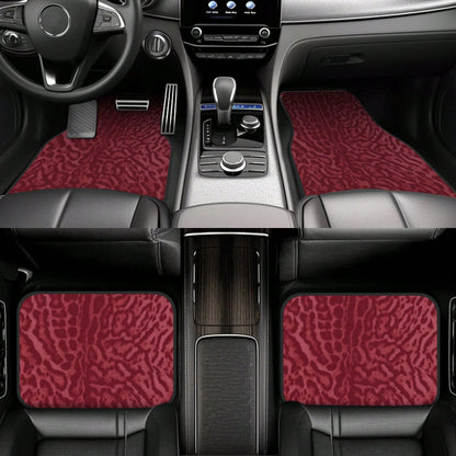 2pcs/4pcs [2D Flat] Red Leopard Print Design Car Floor Mats- Stylish And Durable, Anti-Stain, Non-Slip, Easy To Clean, Suitable For All Vehicles, Front And Rear Floor Mats, Dustproof And Dirt-Resista