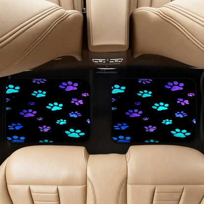 2PCS/4PCS Car Floor Mats, Featuring A Luminous Paw Print Design, Are Perfect For SUVs Or Hatchbacks, Designed For Easy Cleaning, Making Them An Ideal Gift For Car Owners, And Also Great For Family Tri