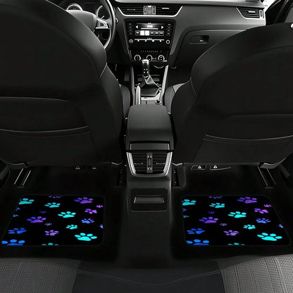 2PCS/4PCS Car Floor Mats, Featuring A Luminous Paw Print Design, Are Perfect For SUVs Or Hatchbacks, Designed For Easy Cleaning, Making Them An Ideal Gift For Car Owners, And Also Great For Family Tri