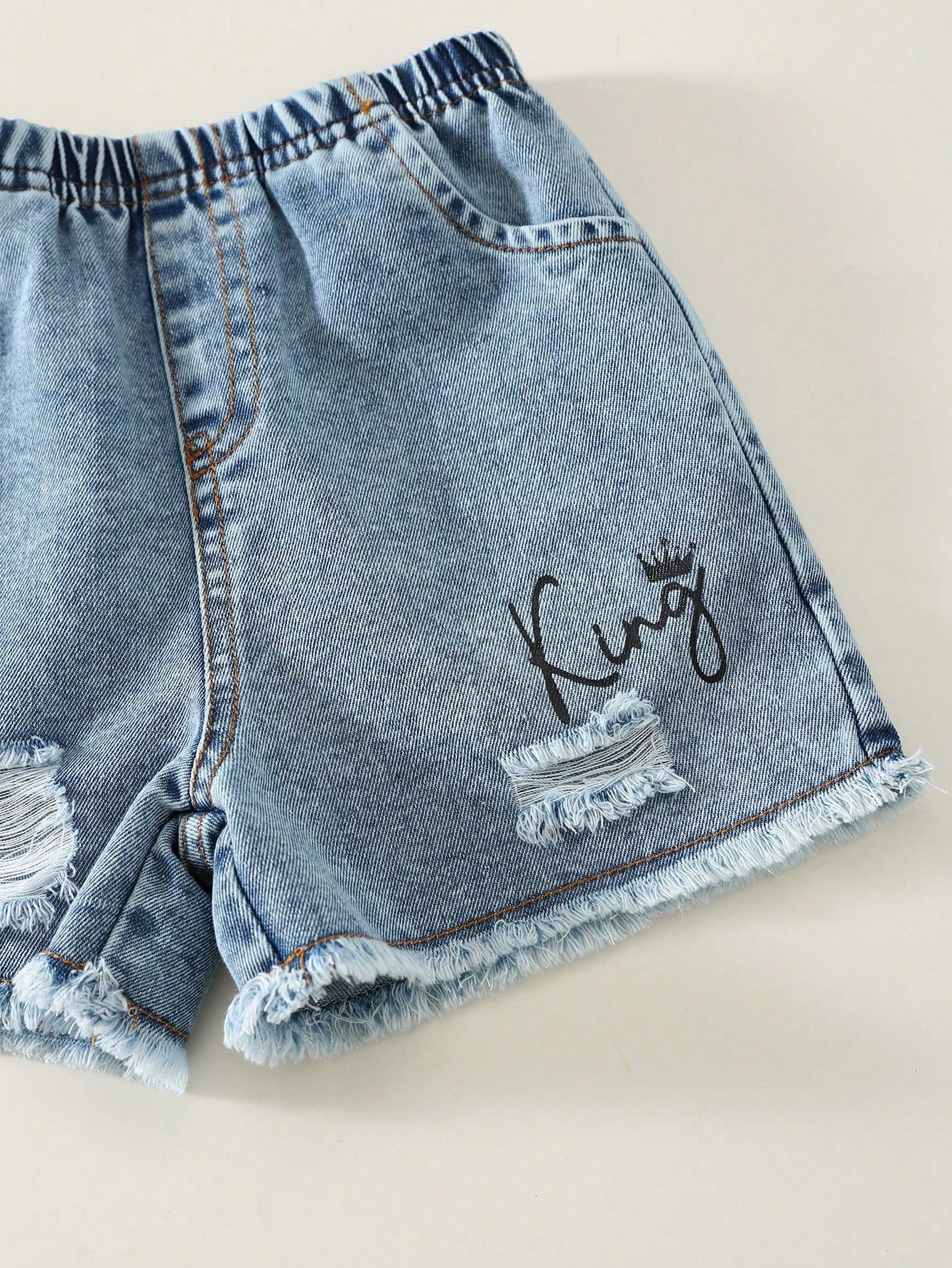 2pcs Baby/Baby Boy Casual Fashion Sleeveless T-Shirt And Denim Shorts Set, Baby Boy Outfit, Baby Boy Summer Clothes, Streetwear