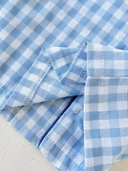 2pcs Baby Boy Casual Plaid Shirt Top And Pants Set, Comfortable For Spring/Summer Wear