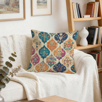 2pcs Bohemian Vintage Persian Floral Pattern Single-Sided Printed Pillow Covers/Cushion Covers, Multi-Scene Atmosphere Decor Pillow Covers Suitable For Living Room Sofa Bedroom, Pillow Insert Not Incl