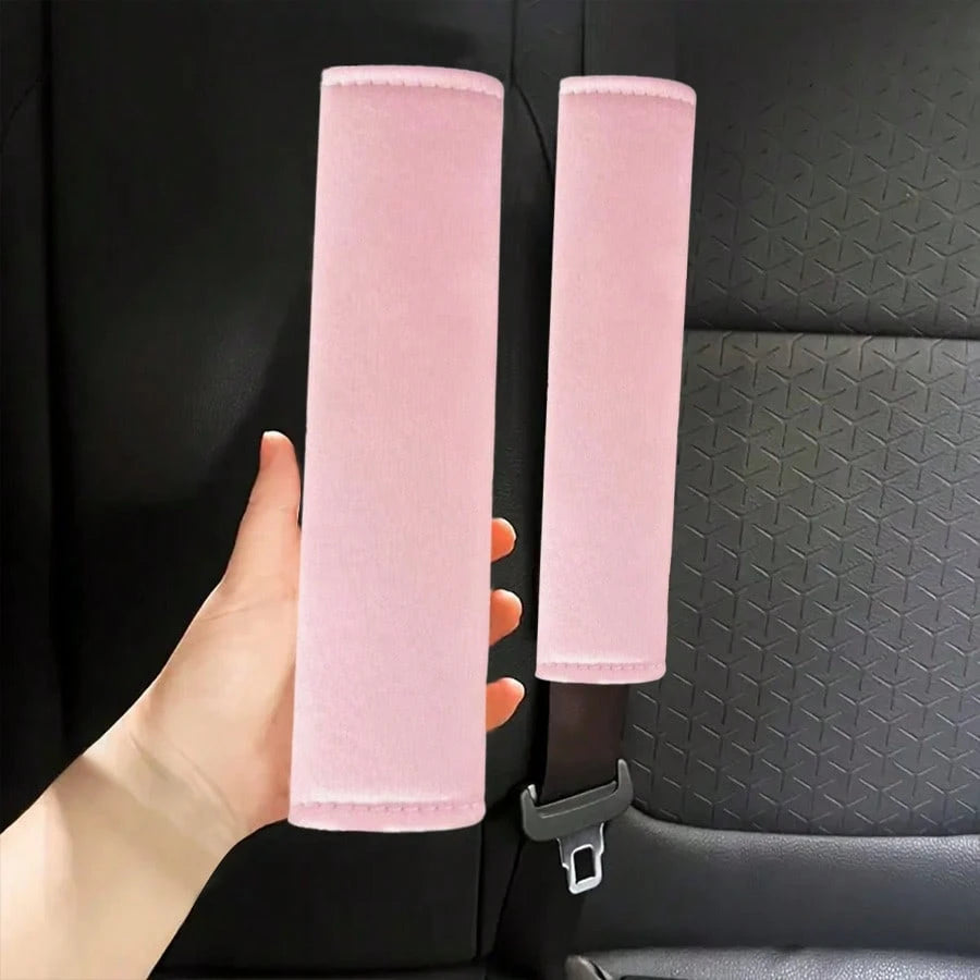 2pcs Car Belt Shoulder Pads, Automotive Interior Accessories, Unisex Car Seat Belt Protector Covers, Soft Comfortable & Breathable, Essential For Summer,Car Accessories