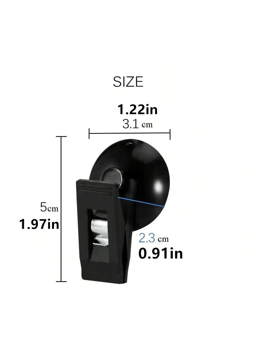 2pcs Car Interior Window Clip Mount Black Suction Cap Clip Plastic Sucker Removable Holder For Sunshade Curtain Towel Ticket