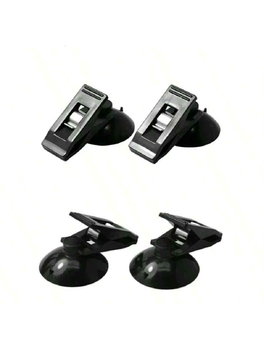 2pcs Car Interior Window Clip Mount Black Suction Cap Clip Plastic Sucker Removable Holder For Sunshade Curtain Towel Ticket