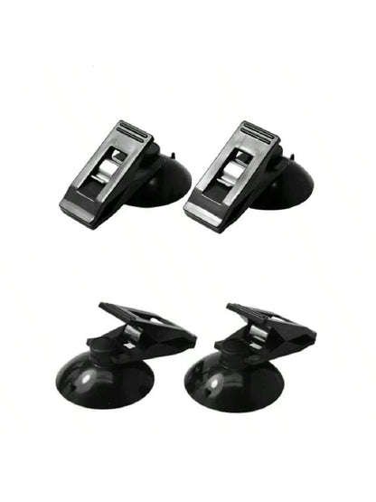 2pcs Car Interior Window Clip Mount Black Suction Cap Clip Plastic Sucker Removable Holder For Sunshade Curtain Towel Ticket