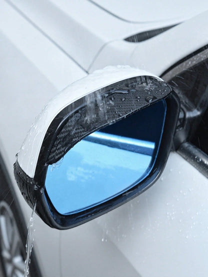2pcs Car Rearview Mirror Rain Guards, Extra Wide & Large Side Mirror Rain Shields, Self-Adhesive Waterproof Anti-Glare Rearview Mirror Rain Covers Accessories, Suitable For Most Car Models