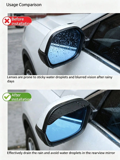 2pcs Car Rearview Mirror Rain Guards, Extra Wide & Large Side Mirror Rain Shields, Self-Adhesive Waterproof Anti-Glare Rearview Mirror Rain Covers Accessories, Suitable For Most Car Models