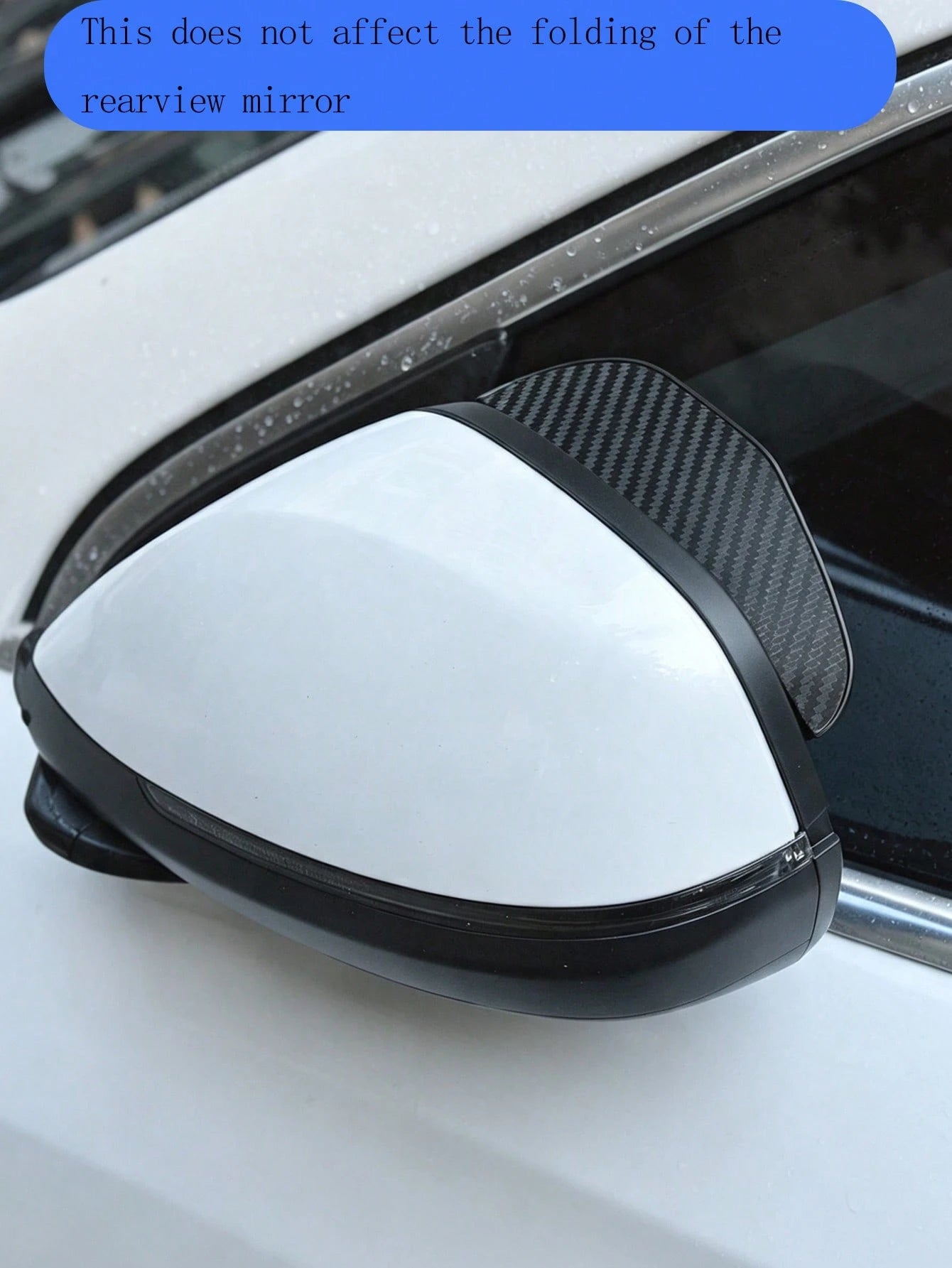 2pcs Car Rearview Mirror Rain Guards, Extra Wide & Large Side Mirror Rain Shields, Self-Adhesive Waterproof Anti-Glare Rearview Mirror Rain Covers Accessories, Suitable For Most Car Models