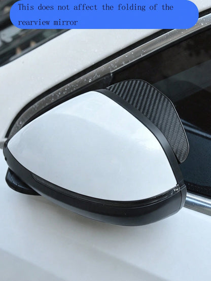 2pcs Car Rearview Mirror Rain Guards, Extra Wide & Large Side Mirror Rain Shields, Self-Adhesive Waterproof Anti-Glare Rearview Mirror Rain Covers Accessories, Suitable For Most Car Models