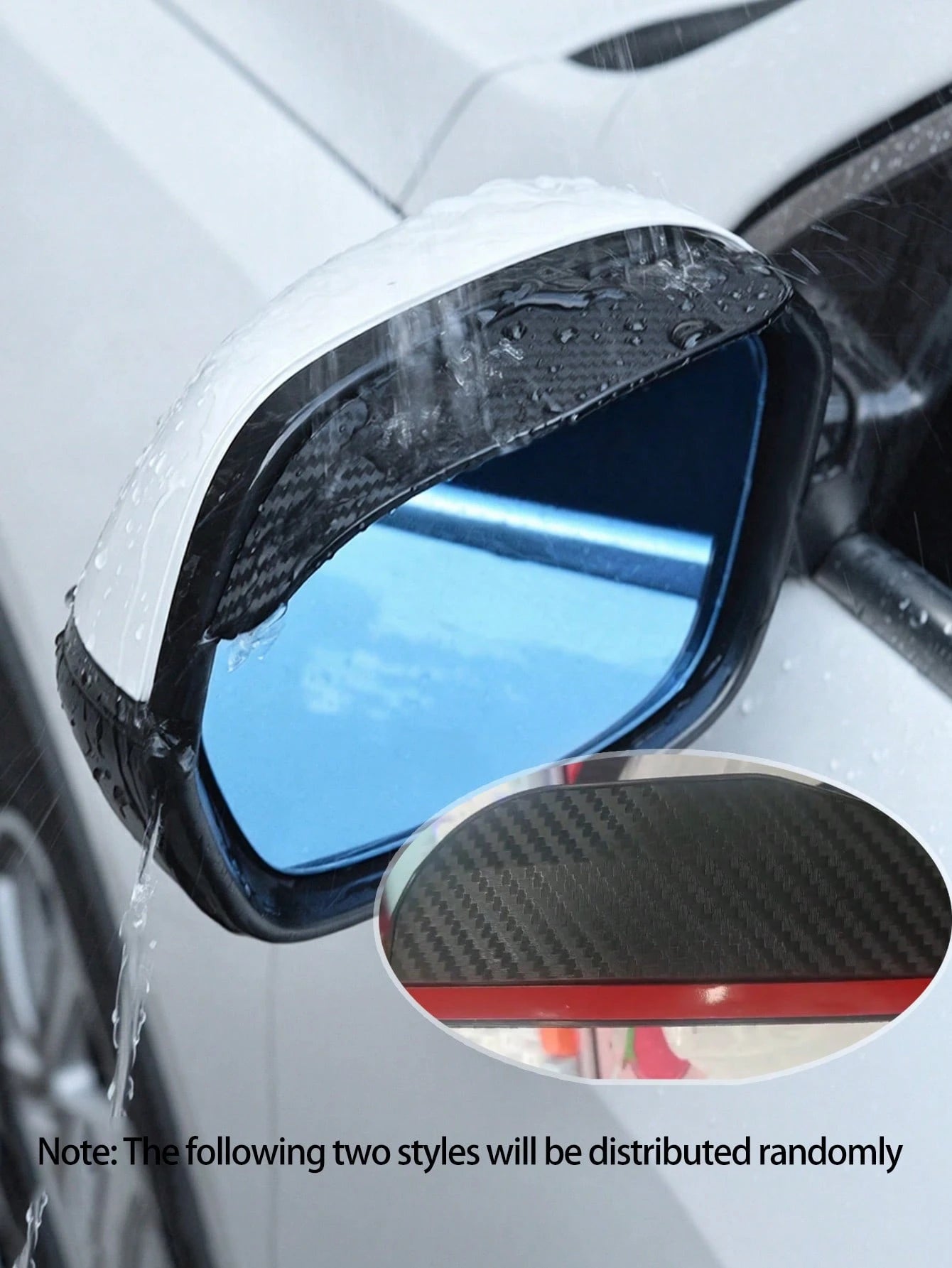 2pcs Car Rearview Mirror Rain Guards, Extra Wide & Large Side Mirror Rain Shields, Self-Adhesive Waterproof Anti-Glare Rearview Mirror Rain Covers Accessories, Suitable For Most Car Models