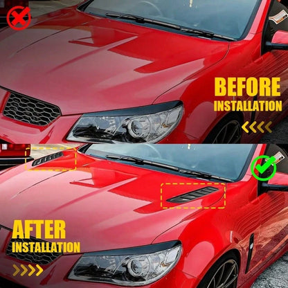 2PCS Carbon Fiber Car Side Fender Hood Bonnet Vent Air Flow Intake Scoop Cover E