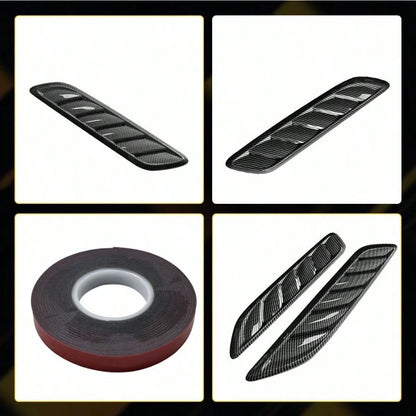 2PCS Carbon Fiber Car Side Fender Hood Bonnet Vent Air Flow Intake Scoop Cover E