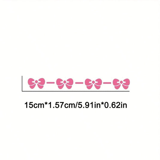 2pcs Cute Bow Waterproof Car Stickers- Ideal For Applying On Car Windows And Laptops, Girls' Accessories, Car Decals, Adorable