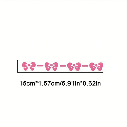 2pcs Cute Bow Waterproof Car Stickers- Ideal For Applying On Car Windows And Laptops, Girls' Accessories, Car Decals, Adorable