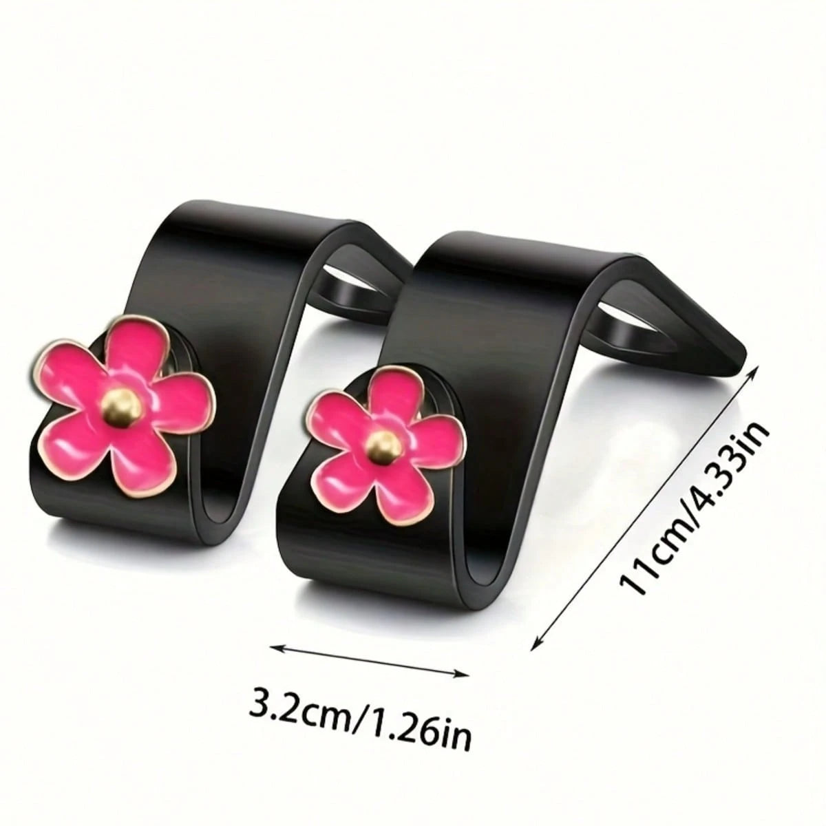 2Pcs Cute Flower Car Seat Back Storage Hook- Multifunctional Rear Seat Storage Hook, Non-Slip Load-Bearing Design, Space-Saving Car Interior Accessories, Car Storage Accessories