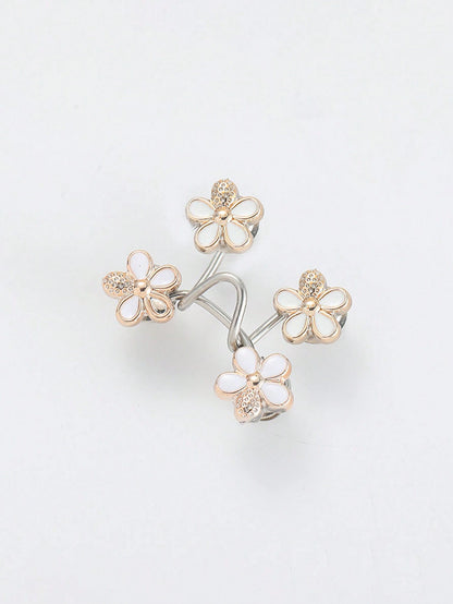 2pcs Flower Buckle Waist Cincher, Detachable Waist Clip Buckle Belt Accessory, No-Sew Waist Tightener
