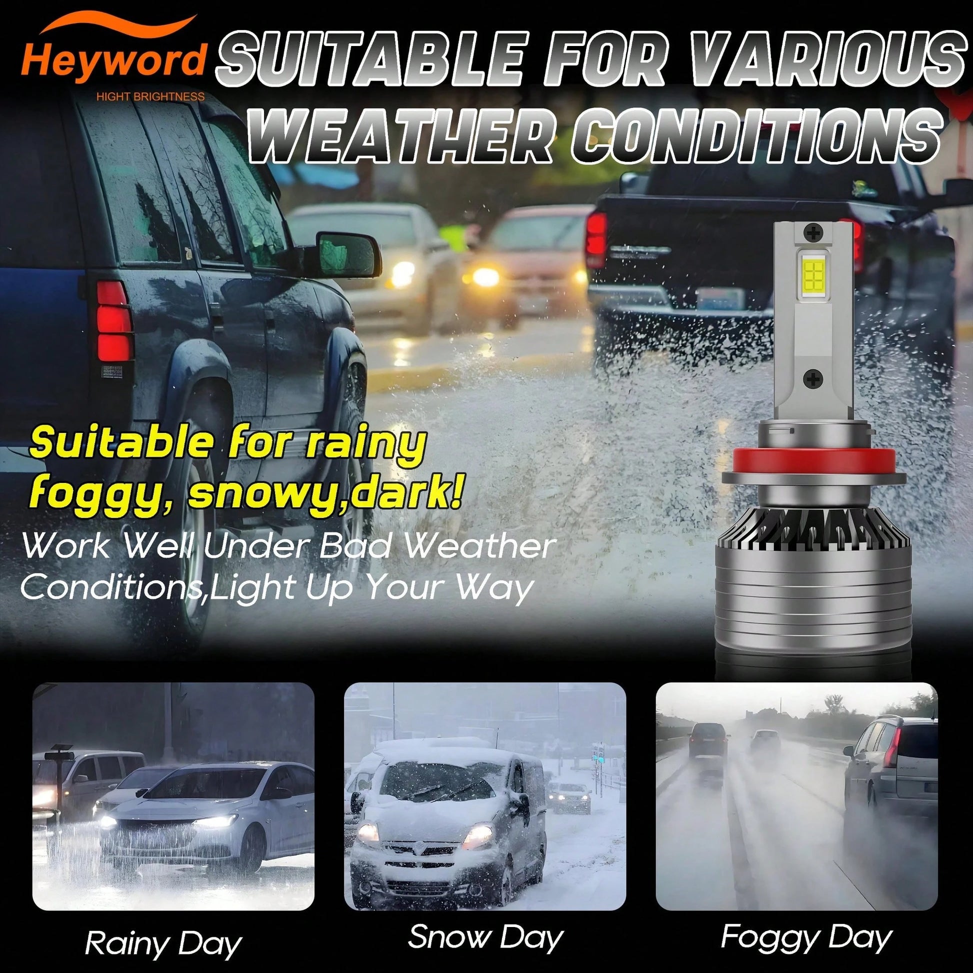 2Pcs H7 H4 Led Car Headlight Bulbs Canbus H1 160W 60000LM H11 H9 Led Lamp HB3 9005 HB4 9006 LED 6000K 12v 24v Fog Lights