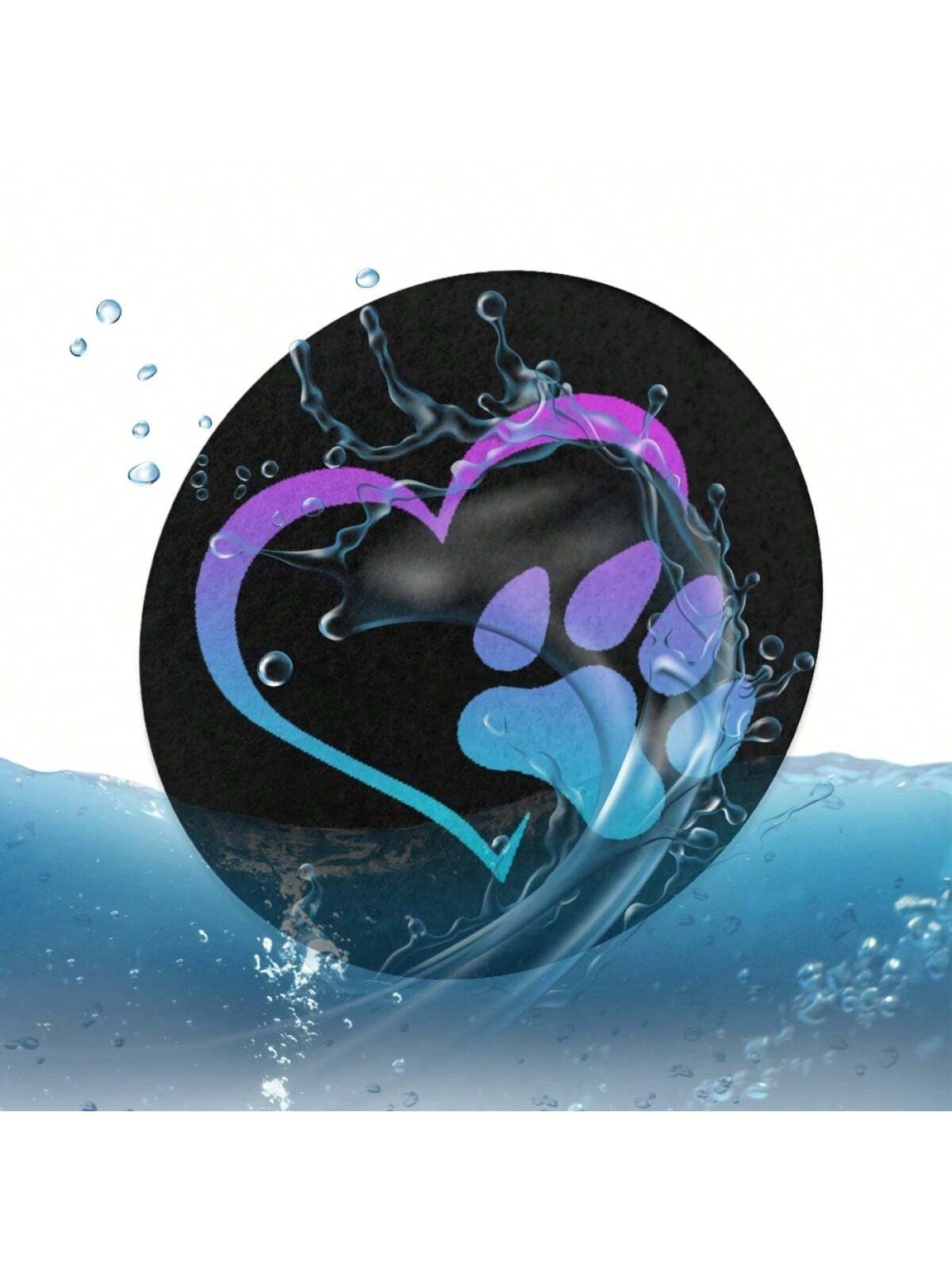 2pcs Heat Dog Paw Car Coasters For Women Men, Absorbent Drink Cup Car Holder Coasters With A Finger Notch For Car Decorations