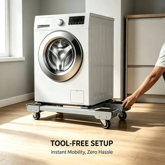 2Pcs Heavy Duty Shockproof Appliance Mobile Base, Durable Gray Roller Stand, Universal For Refrigerator, Washing Machine & Dryer, Easy To Move For Under Appliance Cleaning