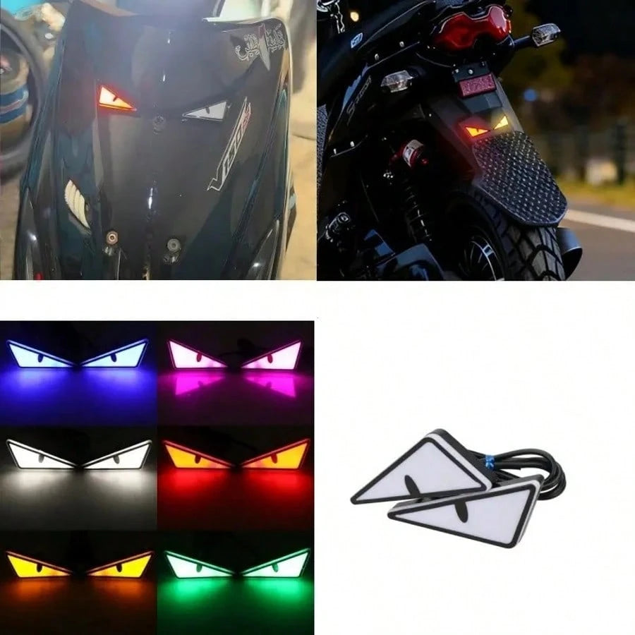 2pcs LED Devil'Eyes Universal Motorcycle Lights,Demon Eye LED Lights,Brake Tail Light Decorative Lamp,Demon Eyes Headlight,Mini Projector Lens Lamp,Car Decoration Lights,Led Front Lights,Motorcycle Pa