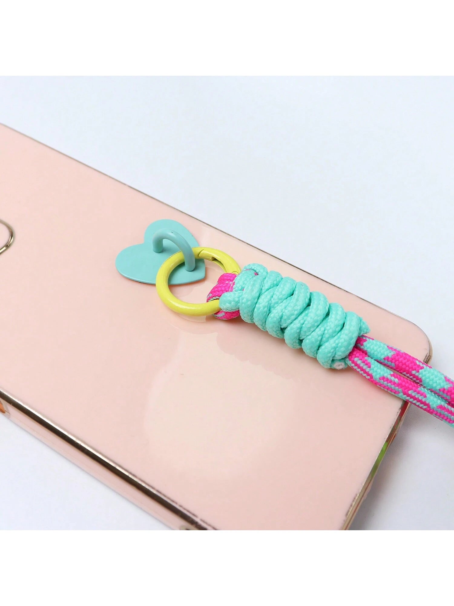 2pcs Metal Phone Case Decorative Accessories, Heart-Shaped Base, Pendant, Hanging Hook