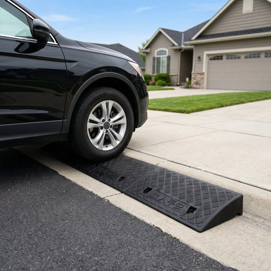 2PCS Multi-Purpose Access Ramp, Lightweight Plastic Threshold Ramp For Doorways, Curbs, Patios And Home Entryways, Suitable For Scooters, Carts And Strollers