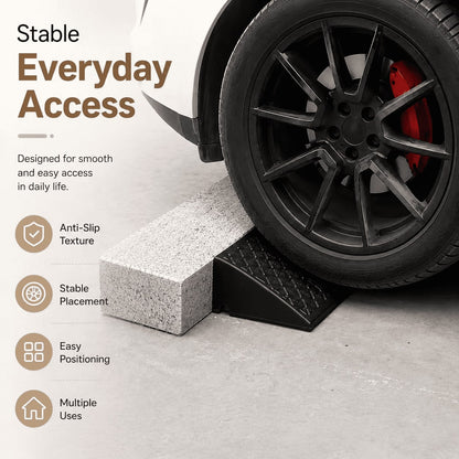 2PCS Multi-Purpose Access Ramp, Lightweight Plastic Threshold Ramp For Doorways, Curbs, Patios And Home Entryways, Suitable For Scooters, Carts And Strollers