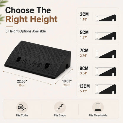 2PCS Multi-Purpose Access Ramp, Lightweight Plastic Threshold Ramp For Doorways, Curbs, Patios And Home Entryways, Suitable For Scooters, Carts And Strollers