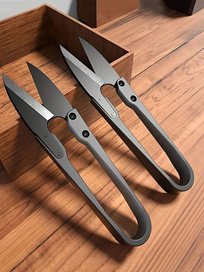 2pcs Needle And Thread U-Shaped Scissors, Black Yarn Scissors, Small Scissors Cutting Thread