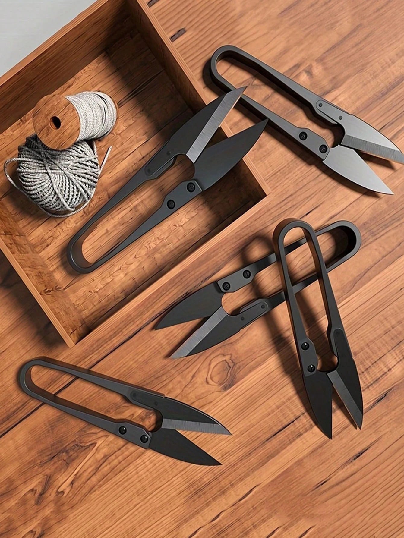 2pcs Needle And Thread U-Shaped Scissors, Black Yarn Scissors, Small Scissors Cutting Thread
