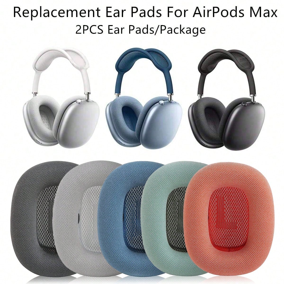 2pcs/Pack Replacement Ear Cushions For Airpods Max, Leather Protein Foam Earmuffs, Soft Protein Leather Earpads, Breathable And Comfortable, Multiple Color Options, Great Gift