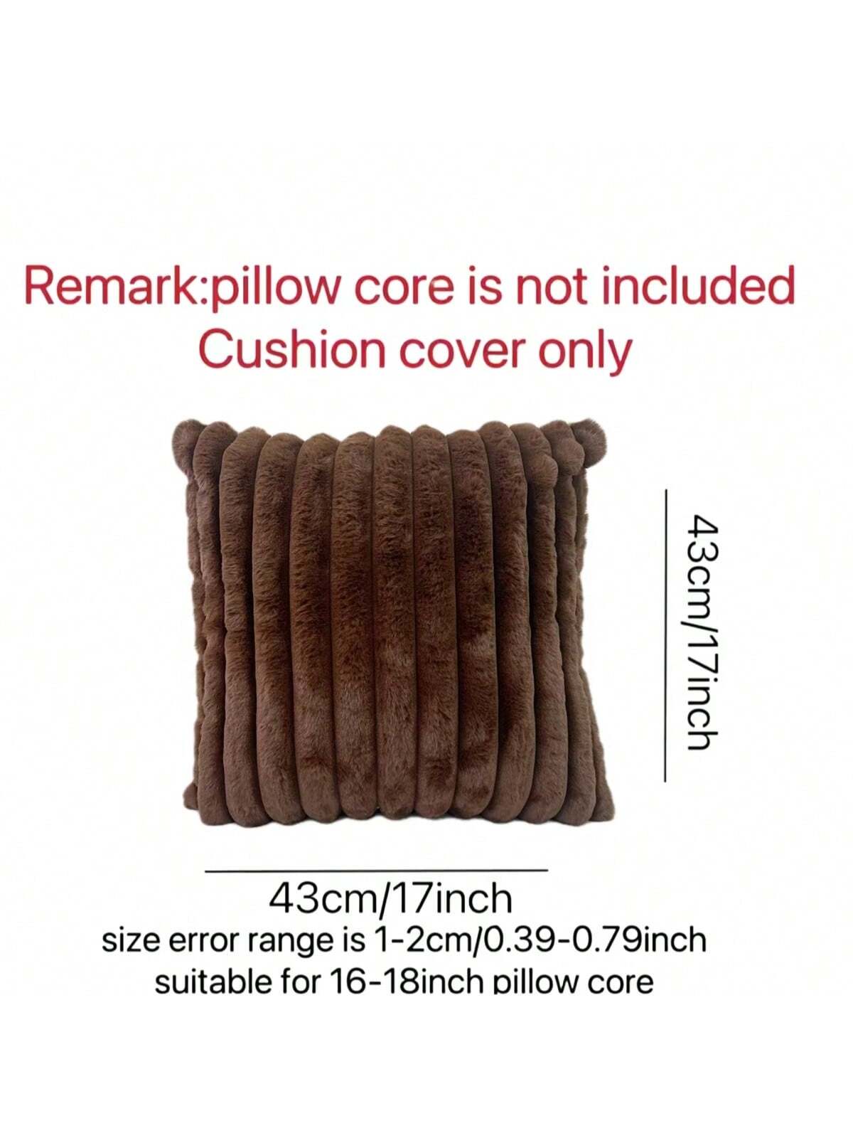 2pcs/Pack Striped Plush Pillow Cover, Modern Polyester Fluffy Square Soft Cushion Covers For Living Room, Sofa, Bedside, Home Use