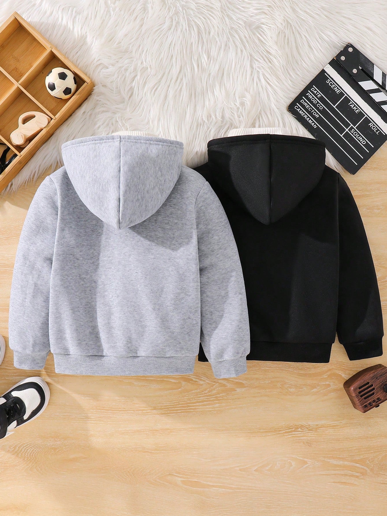 2pcs Piece Set,Buy One Get One,Kids Boys Girls Casual Hooded Sweatshirt,Long Sleeve Basic Autumn Tops,Back To School Clothes,Winter Coat,Career Day