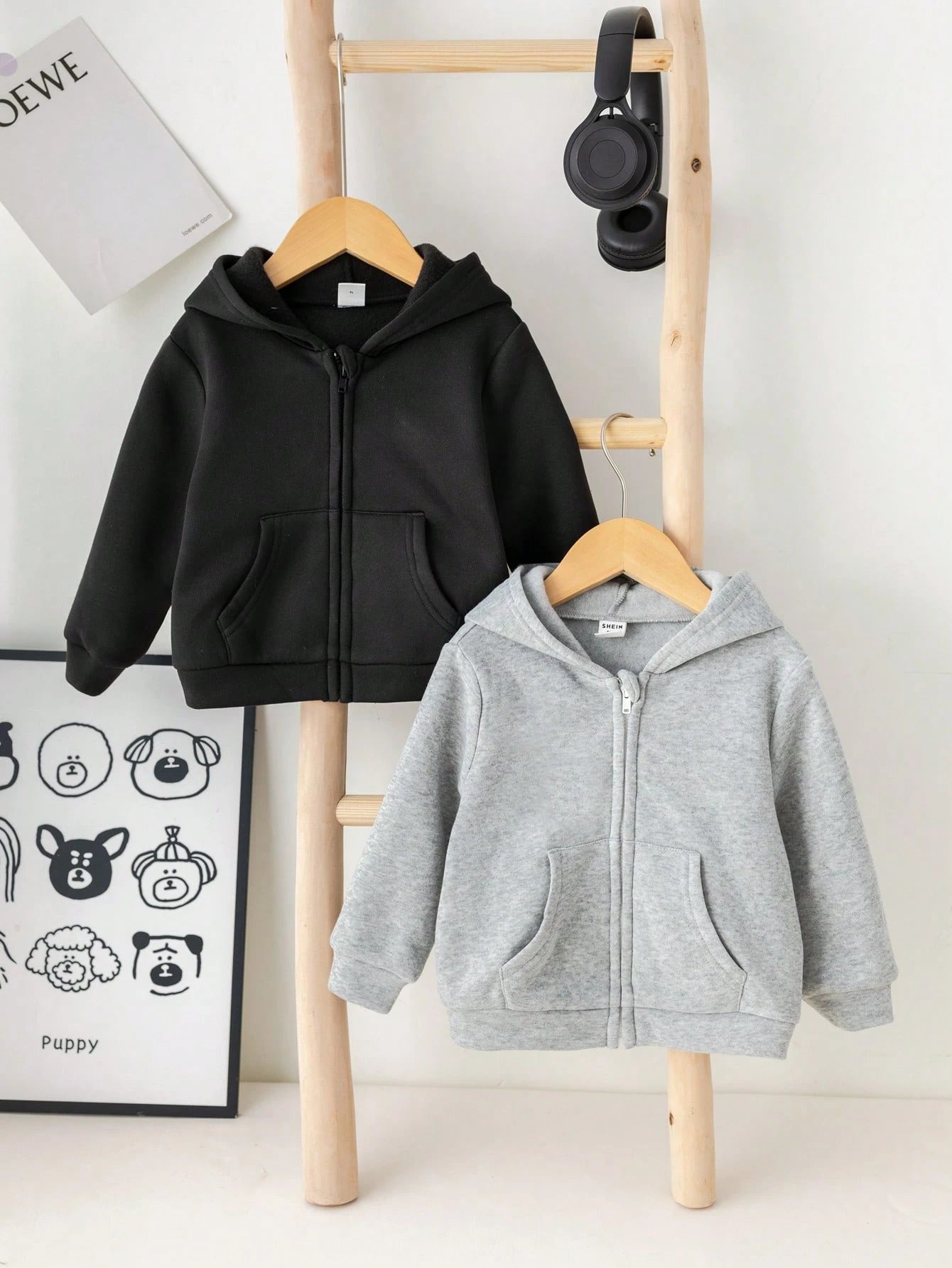 2pcs Piece Set,Buy One Get One,Kids Boys Girls Casual Hooded Sweatshirt,Long Sleeve Basic Autumn Tops,Back To School Clothes,Winter Coat,Career Day