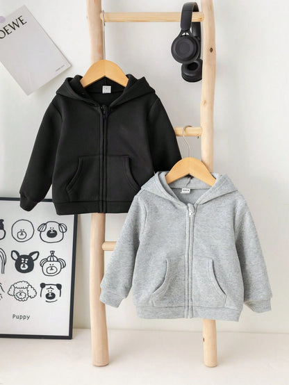 2pcs Piece Set,Buy One Get One,Kids Boys Girls Casual Hooded Sweatshirt,Long Sleeve Basic Autumn Tops,Back To School Clothes,Winter Coat,Career Day