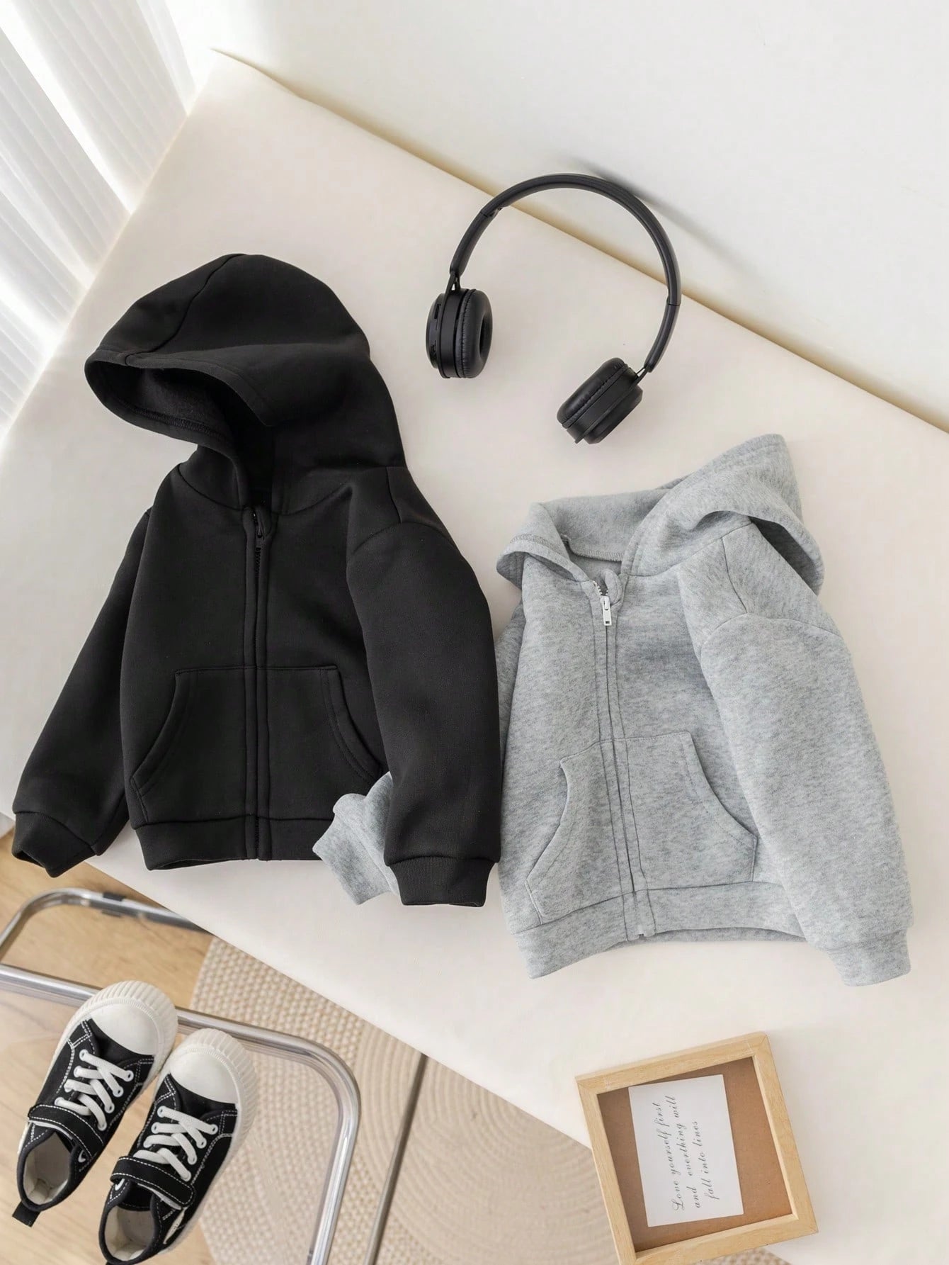 2pcs Piece Set,Buy One Get One,Kids Boys Girls Casual Hooded Sweatshirt,Long Sleeve Basic Autumn Tops,Back To School Clothes,Winter Coat,Career Day