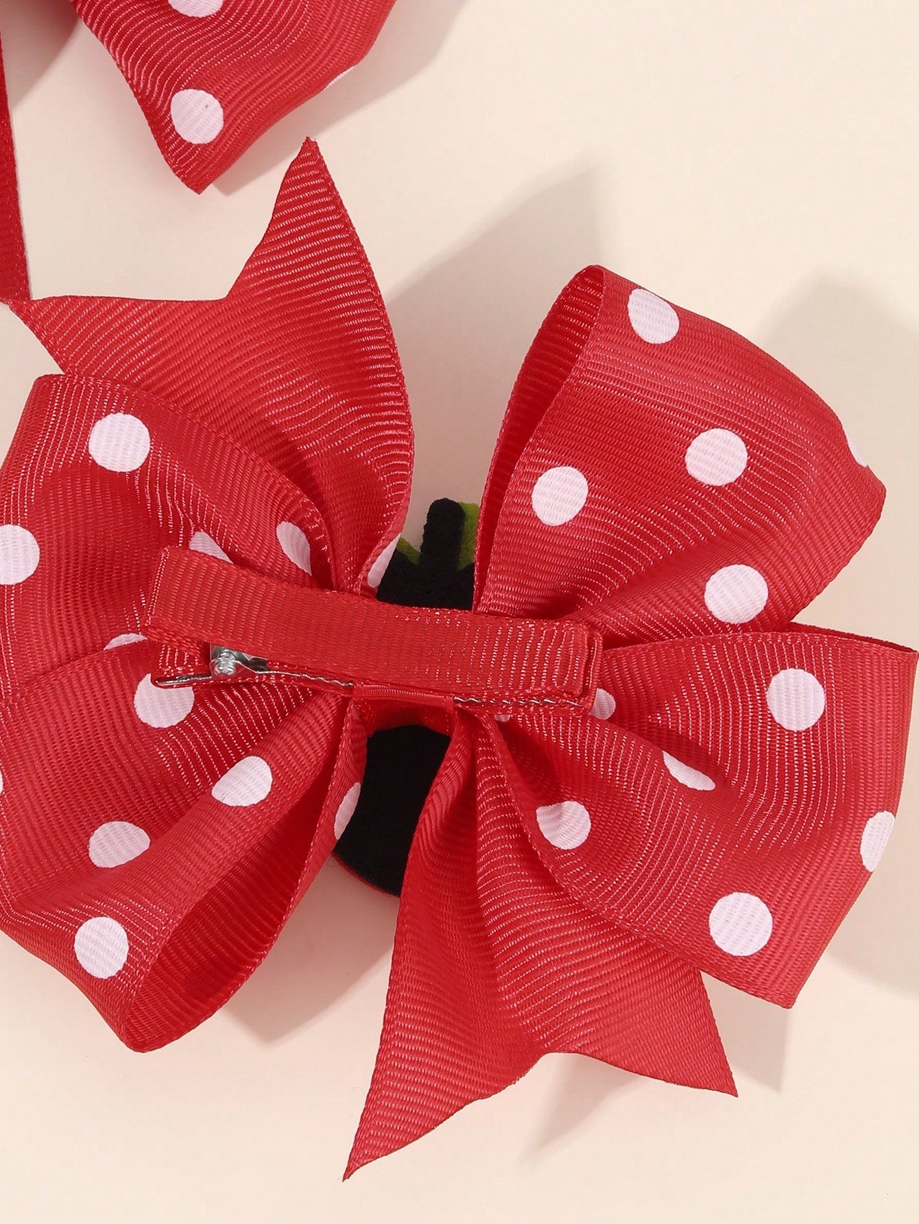 2pcs Red Strawberry Hair Clips, Cute Fruit Bow Hair Clips, Polka Dot Bow Hair Clips, Red Satin Bow Hair Clips, Children Hair Accessories, Valentine's Day Heart Gift