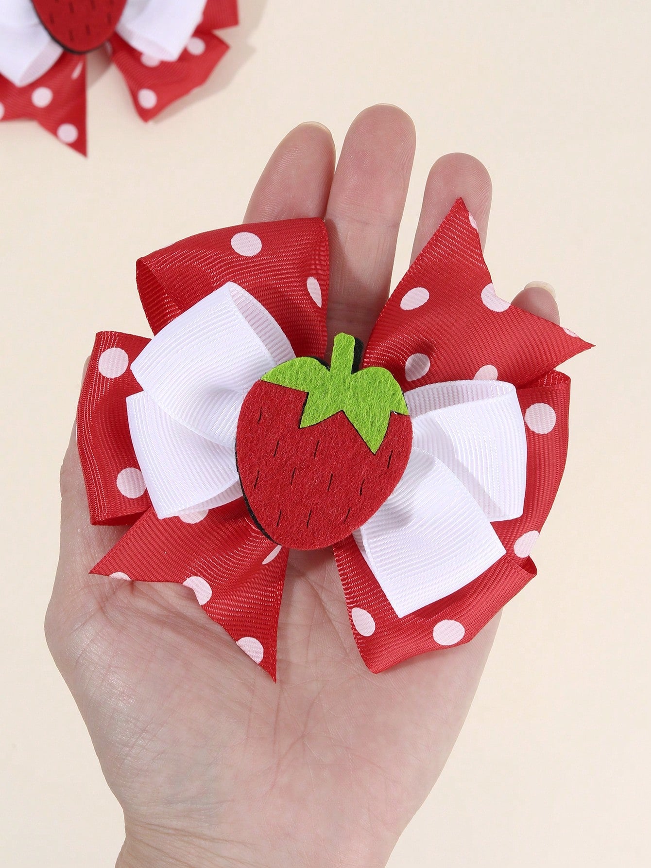 2pcs Red Strawberry Hair Clips, Cute Fruit Bow Hair Clips, Polka Dot Bow Hair Clips, Red Satin Bow Hair Clips, Children Hair Accessories, Valentine's Day Heart Gift