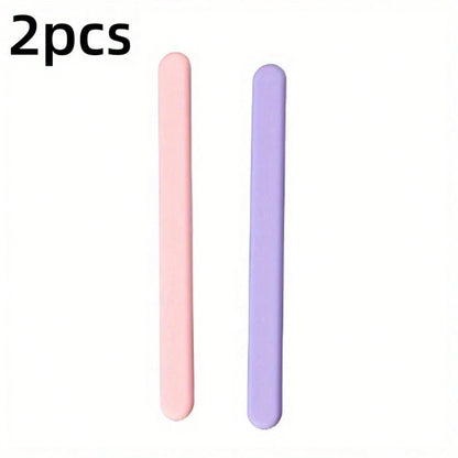 2pcs Reusable Silicone Depilation Stick, Double-Ended Non-Stick Design, Suitable For Body And Face, Easy To Clean, Summer Beauty Essential, Wax Stick, Portable Waxing Tool, Smooth Wax Application, Con