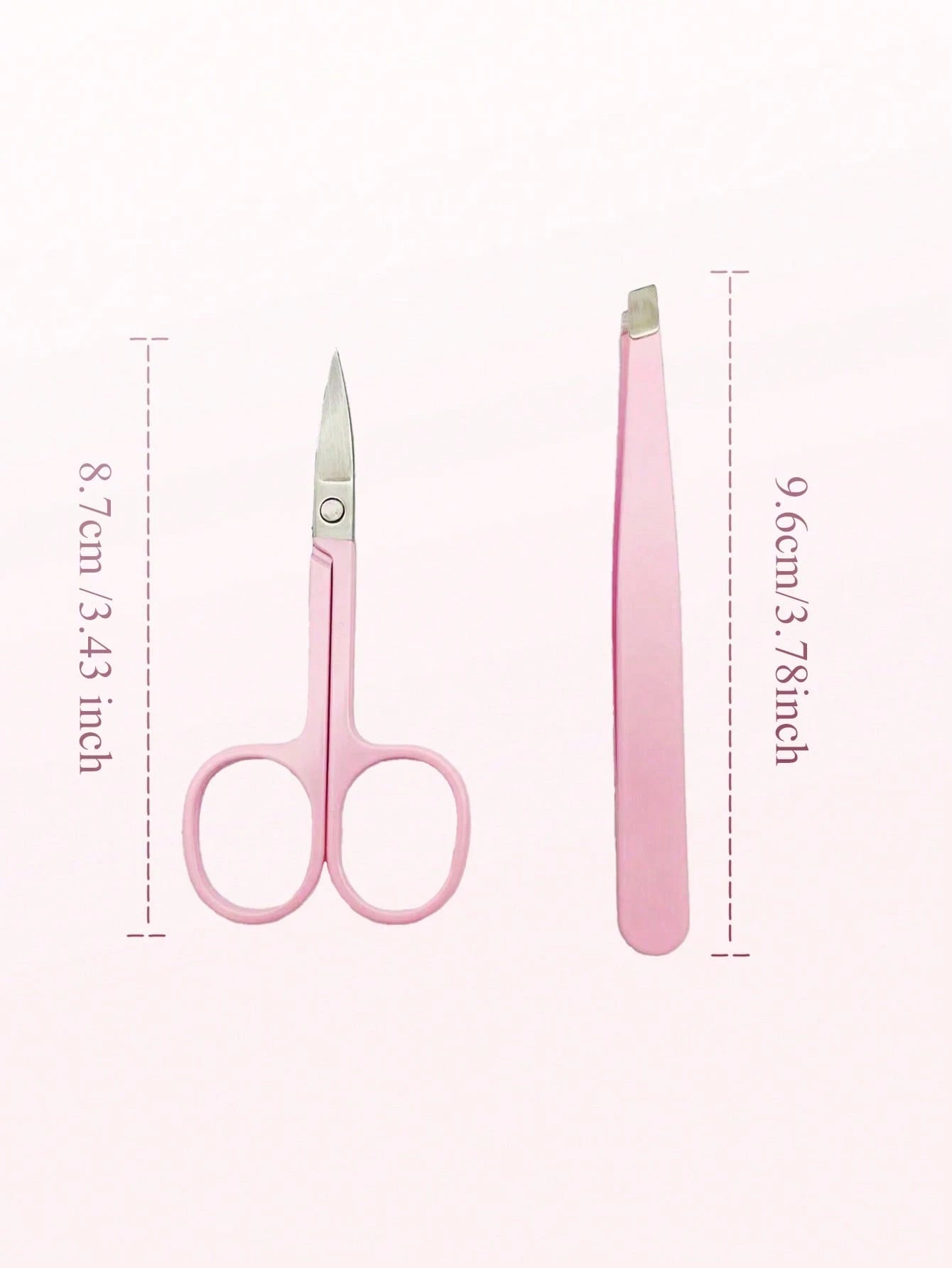 2pcs/Set, 1 Pink Eyebrow Scissors + 1 Pink Eyebrow Tweezer, Eyebrow Grooming Set, Beauty Tools, Suitable For Home And Commercial Use, Travel Friendly, Distribution, Gift For Girls, Home Decor, Vanity