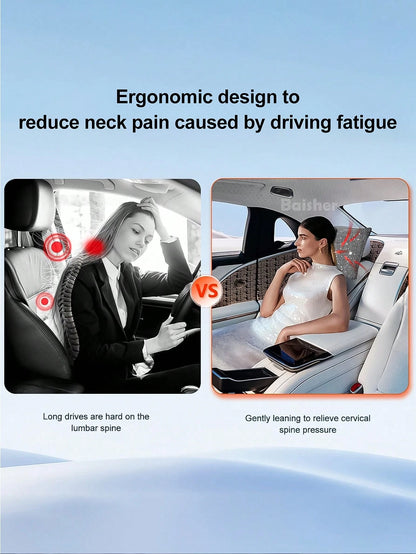 2pcs/Set 1pc Shiny Car Pillow- Car Headrest Bow Neck Support Pillow, Suitable For Drivers, With Rhinestone Bow Neck Support Cushion, Sleep Travel Neck Support Pillow, Suitable Rhinestone Car Interior