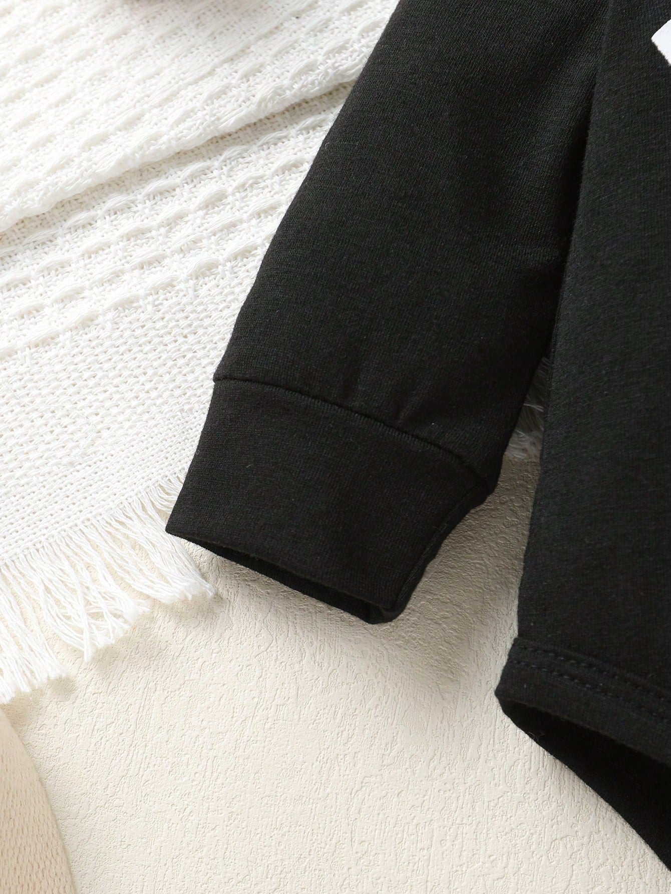 2pcs Set, Casual, Cute, Baby Boy Clothes, Infant Bodysuit, Baby Autumn/Winter Outfit, Soft & Comfortable, Letter Print Hoodie Top And Solid Letter Print Pants Set, Suitable For Daily, Vacation, Party