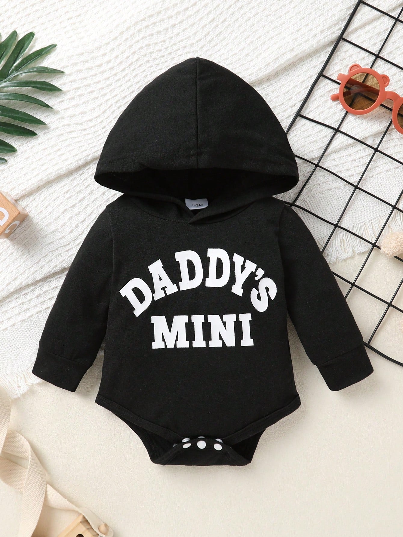 2pcs Set, Casual, Cute, Baby Boy Clothes, Infant Bodysuit, Baby Autumn/Winter Outfit, Soft & Comfortable, Letter Print Hoodie Top And Solid Letter Print Pants Set, Suitable For Daily, Vacation, Party
