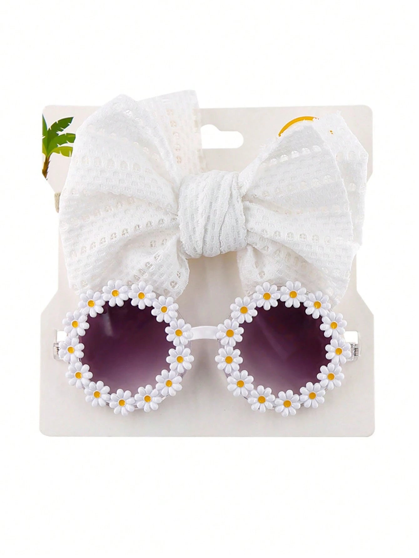 2pcs/Set Kid's Fashion Glasses Bow Headband Set, Floral Decoration Fashion Glasses Headwear For Boys & Girls