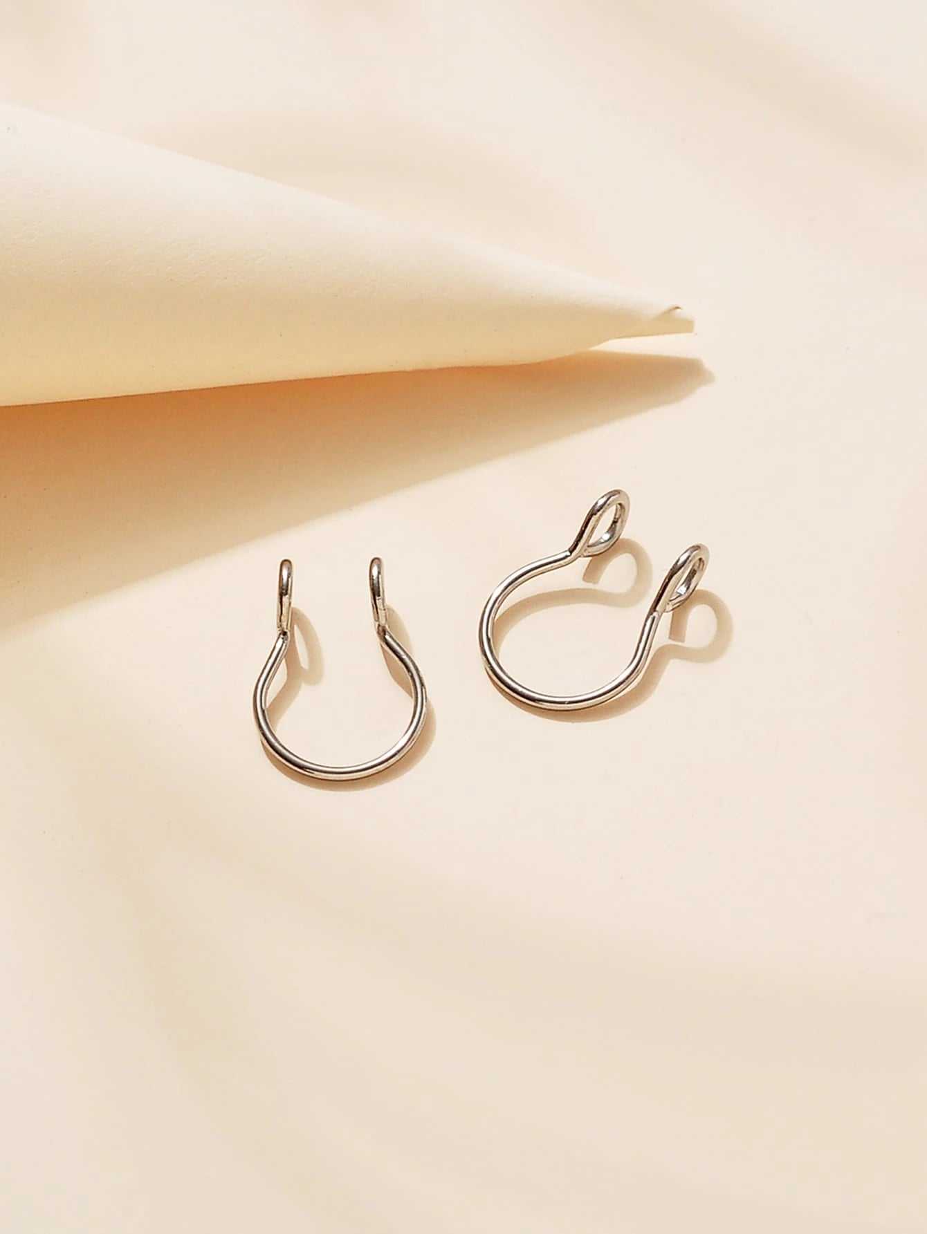 2pcs/set Minimalist Nose Cuff Stainless Steel Popular Piercing Body Jewelry Gift For Women & Men, Stainless Steel Jewelry