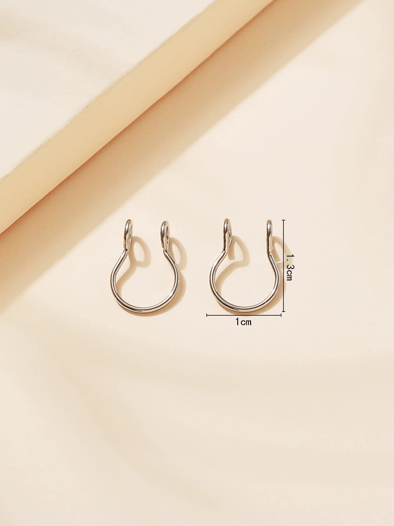 2pcs/set Minimalist Nose Cuff Stainless Steel Popular Piercing Body Jewelry Gift For Women & Men, Stainless Steel Jewelry