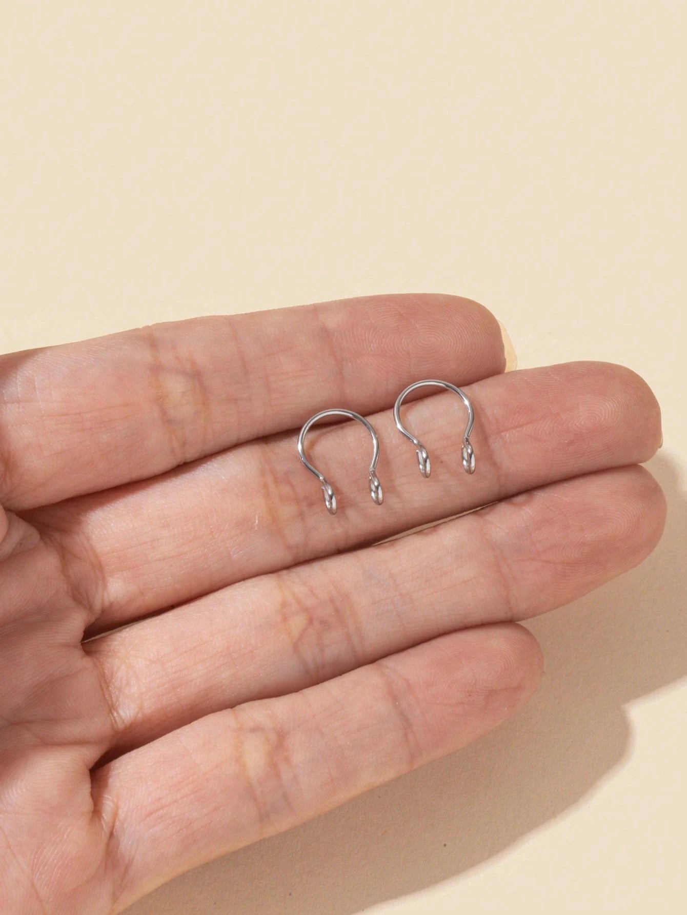2pcs/set Minimalist Nose Cuff Stainless Steel Popular Piercing Body Jewelry Gift For Women & Men, Stainless Steel Jewelry
