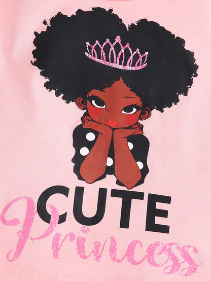 2pcs/Set Newborn Baby Girls Cute Round Neck Sweatshirt Outfit, Autumn Winter