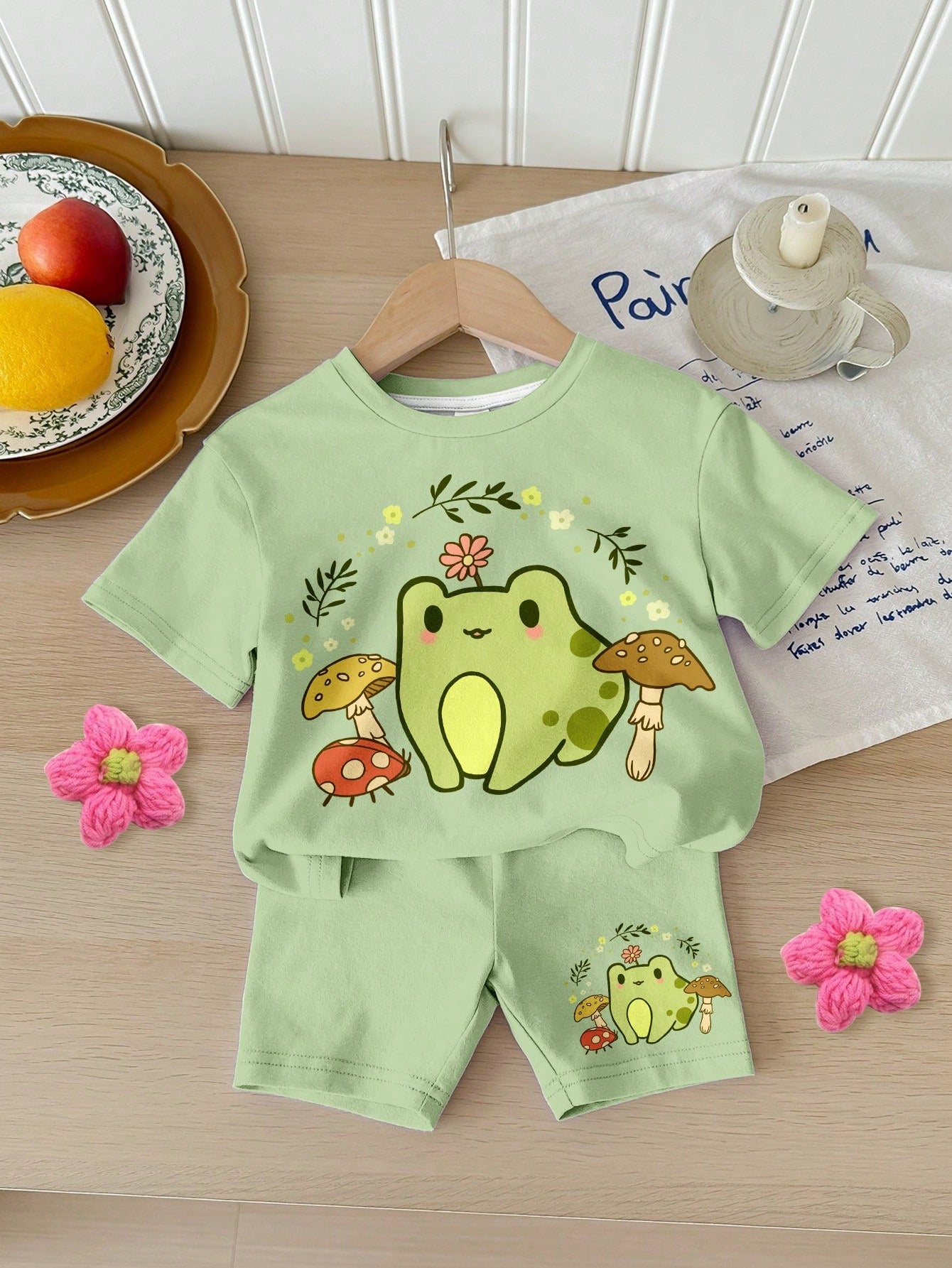 2pcs/Set Retro College Style Numeric 23 Print Loose T-Shirt&Skinny Bike Shorts,Rainbow,Summer,Casual,Vacation Y2K Back To School Clothes For Spring